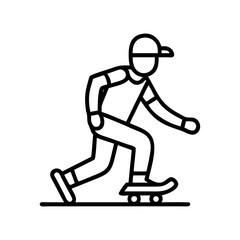Fototapeta premium street style skater icon, street style skater line art - simple line art of street style skater, perfect for street style skater logos and icons and themed design 