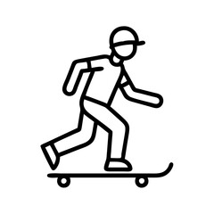 street style skater icon, street style skater line art - simple line art of street style skater, perfect for street style skater logos and icons and themed design 