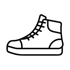 street style skate shoes icon, street style skate shoes line art - simple line art of street style skate shoes, perfect for street style skate shoes logos and icons and themed design 