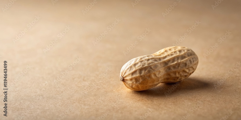 Aufkleber Close-up of a single peanut in its shell resting on a textured surface