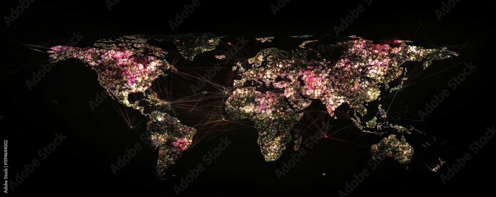 Aufkleber global network: a visual representation of interconnectedness