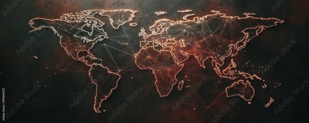 Poster global network connections: a world map visualization