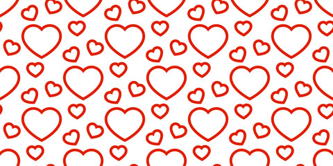 Banner with heart seamless pattern. Valentine's day background
