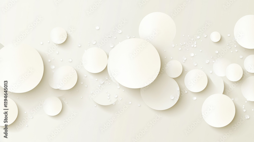 Poster set of abstract template banner with simple volume white circles