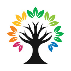 Obraz premium abstract tree with green leaves