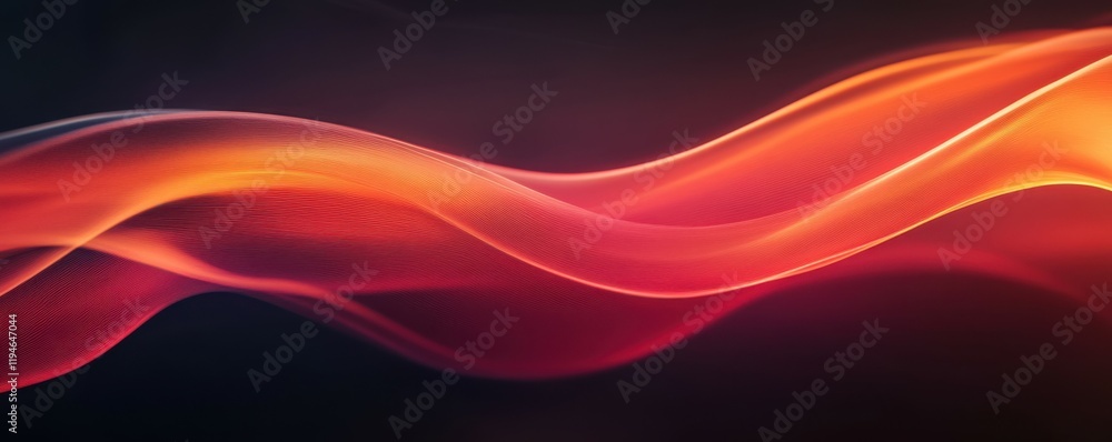 Poster a smooth gradient with glowing edges transitioning from red to orange, 4k photo.