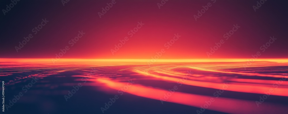 Poster a smooth gradient with glowing edges transitioning from red to orange, 4k photo.