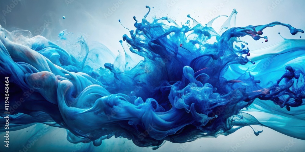 Aufkleber abstract swirling blue ink in water, creating a dynamic and artistic composition