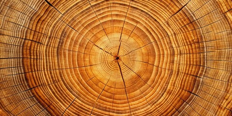 Fototapeta premium Detailed Cross Section of a Tree Trunk Revealing Growth Rings
