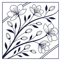 black and white floral background