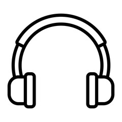 Headphone Vector Line Icon Design