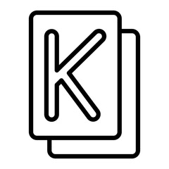 Card Game Vector Line Icon Design