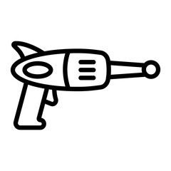Space Gun Vector Line Icon Design