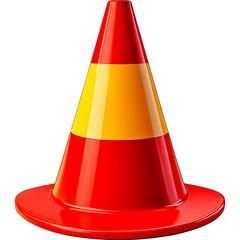 firefighting warning cone for fire zones 3d icon illustration render design, on a transparent background