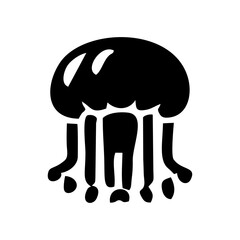 Black jellyfish vector