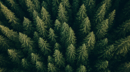 Fototapeta premium Looking Up at Green Tree Tops in a Peaceful Forest Canopy