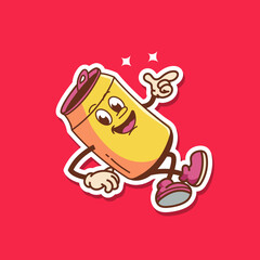 Collection of vector beer sticker designs in cool yellow color. Trendy cute smile patches.