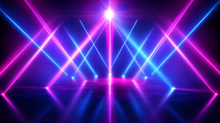 Obraz premium Blue and purple line with light flare on black background. Bright with streak neon glow effect and shine beam. Realistic vector set of magic or futuristic abstract laser glare with ray and sparkle.