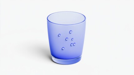 A stylish, blue glass tumbler with a textured surface featuring small droplets, perfect for modern dining and beverage presentation.