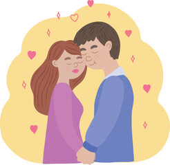 A couple in love hugs. Valentine is Day.