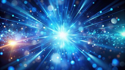 Obraz premium Abstract Radiance Bright Blue Energy Burst with Sparkling Particles and Glowing Lights