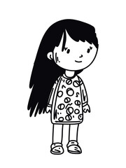 minimalist linear girl character