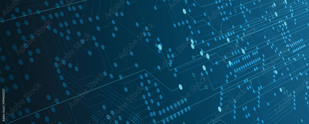 Poster Cloud and computing abstract technology backgeound with circuit elements