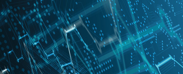 Cloud and computing abstract technology backgeound with circuit elements