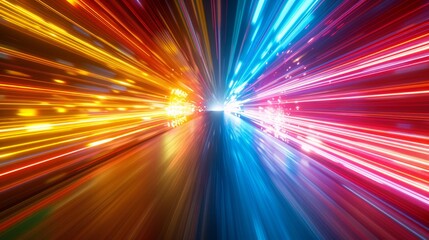 Abstract speed light trails converging, futuristic energy, technology background