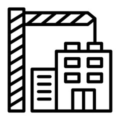 Obraz premium Construction Site Vector Line Icon Design
