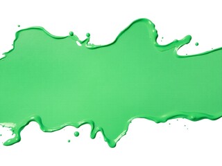 Obraz premium A vibrant green paint splash with dynamic, irregular edges, isolated on a white background. Its bold and energetic look is ideal for fresh and modern designs