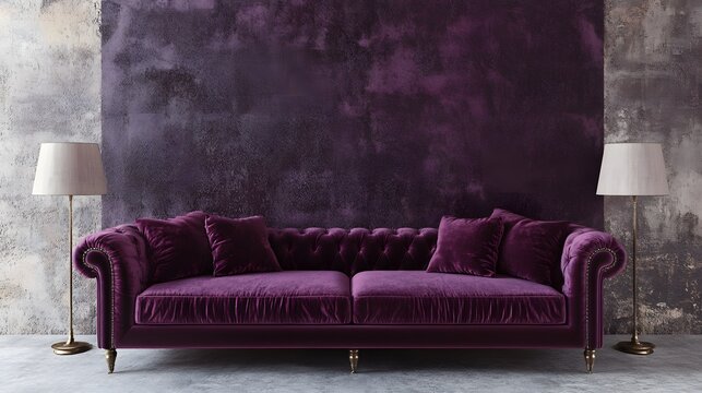 24. A luxurious velvet pattern with rich purple hues and a smooth, plush texture