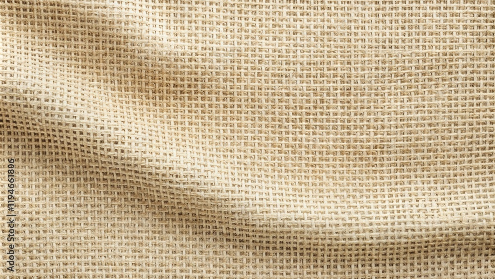 Aufkleber close-up view of a textured natural fiber fabric with a subtle wave