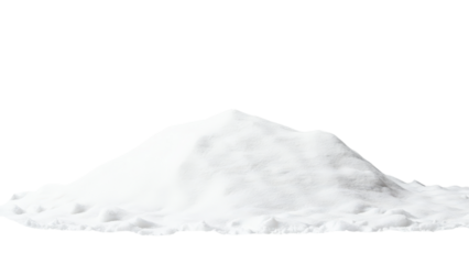 Snowy Mountain Range, White powdery substance in a mound on transparent background.