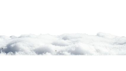 Snowy Mountain Range, White foamy waves on transparent background.