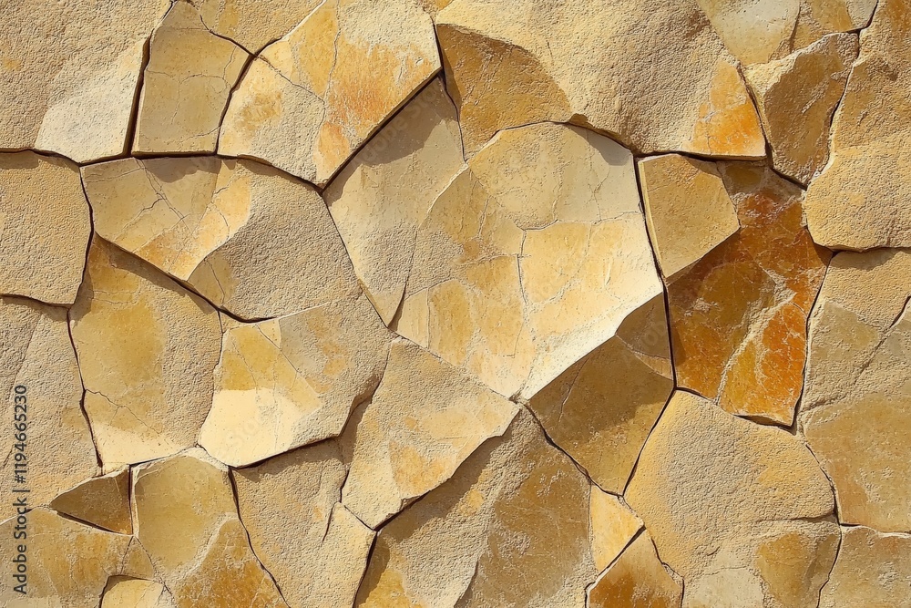 Aufkleber stone tiles arranged to form a natural cracked pattern, showcasing various shades of brown and beige