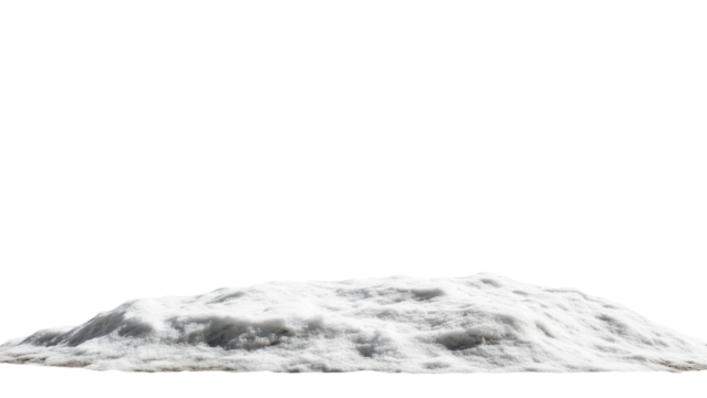 Snowy Mountain Range, White fluffy cloud on transparent background.
