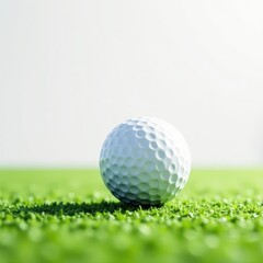 Obraz premium Single golf ball, pristine white background, clipping path included , game, texture