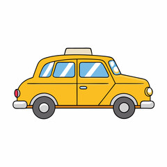 Obraz premium yellow taxi car isolated