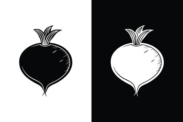 Radish icon vector on White Background ,Vector Art Illustration on white background.