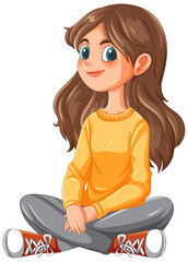 Cheerful Girl in Casual Outfit