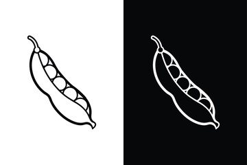 Snow pea icon vector on White Background ,Vector Art Illustration on white background.