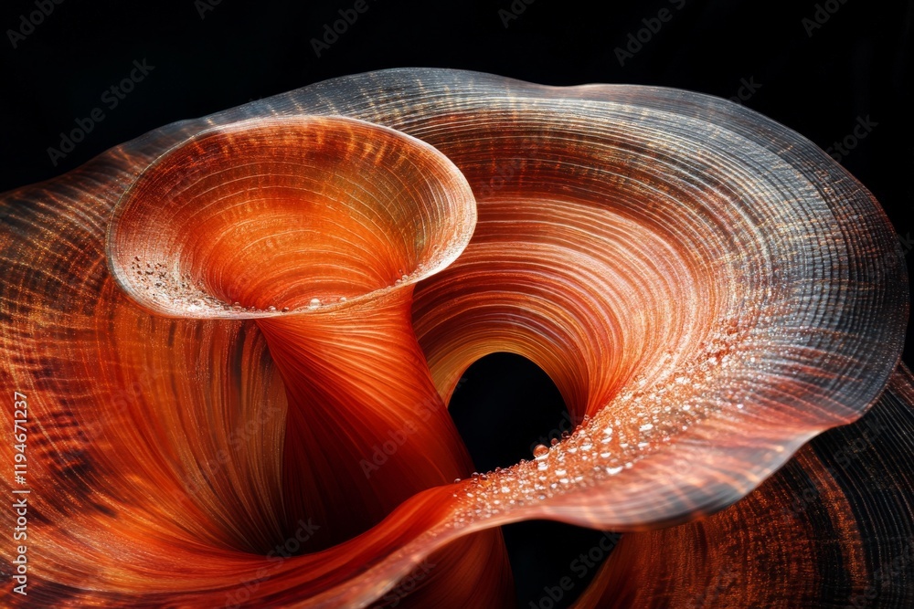 Fototapete this artistic abstract sculpture features swirling colors of orange and red, creating an enchanting 