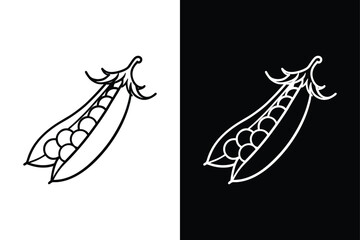 Snow pea icon vector on White Background ,Vector Art Illustration on white background.