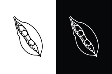 Snow pea icon vector on White Background ,Vector Art Illustration on white background.