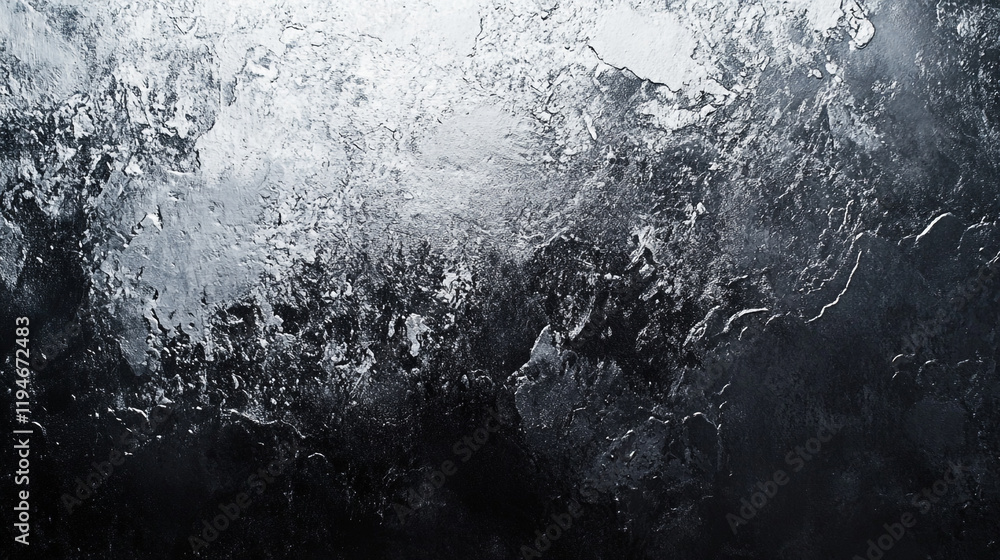 Poster textured black and white abstract surface with contrasting patterns and details