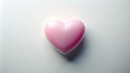 Fototapeta premium A Pink Heart Shape on a White Background Representing Love and Affection