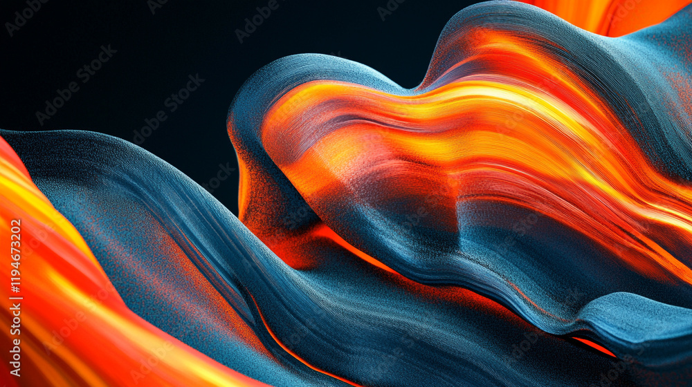 Poster vibrant abstract patterns flow in bright hues, creating a mesmerizing visual experience
