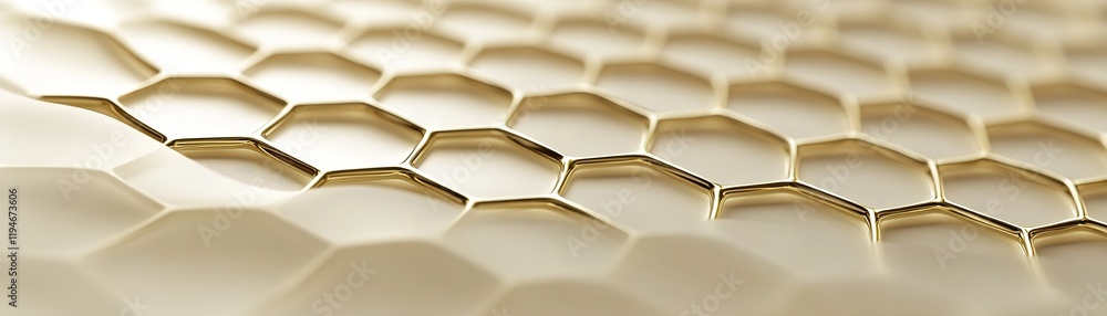 Poster golden honeycomb pattern showcasing intricate hexagonal structures and their smooth surface