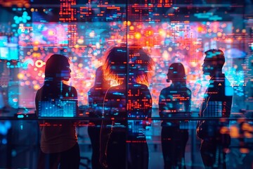 Title: Intricate holographic displays illuminate the inner turmoil of stunning individuals, revealing the challenges of adult ADHD and stress.